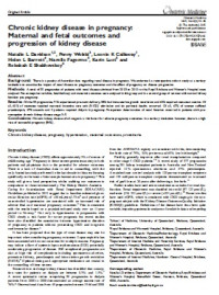 Image of Chronic kidney disease in pregnancy: Maternal and fetal outcomes and progression of kidney disease