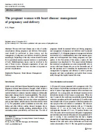 Image of The pregnant woman with heart disease: management of pregnancy and delivery