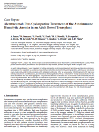 Image of Alemtuzumab Plus Cyclosporine Treatment of the Autoimmune Hemolytic Anemia in an Adult Bowel Transplant
