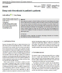 Image of Deep vein thrombosis in pediatric patients