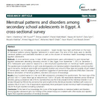 Image of Menstrual patterns and disorders among secondary school adolescents in Egypt: Across-sectional survey