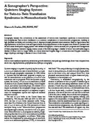 Image of A Sonographer’s Perspective: Quintero Staging System for Twin-to-Twin Transfusion Syndrome in Monochorionic Twins