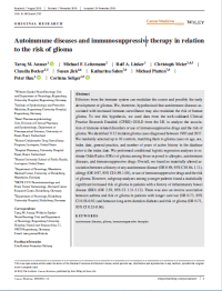 Image of Autoimmune diseases and immunosuppressive therapy in relation
to the risk of glioma