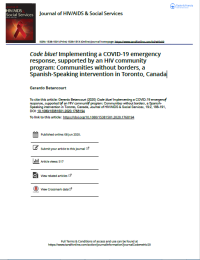 Image of Code blue! Implementing a COVID-19 emergency
response, supported by an HIV community
program: Communities without borders, a
Spanish-Speaking intervention in Toronto, Canada