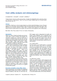 Image of Cost–utility analysis and otolaryngology