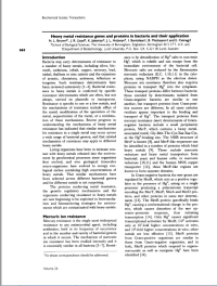 Image of Heavy metal resistance genes and proteins in bacteria and their application
