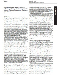 Image of Action on diabetic macular oedema: achieving optimal patient management in treating visual impairment due to diabetic eye disease