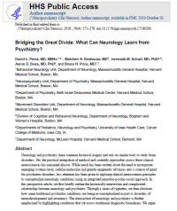 Image of Bridging the Great Divide: What Can Neurology Learn from Psychiatry?