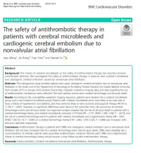 Image of The safety of antithrombotic therapy in patients with cerebral microbleeds and cardiogenic cerebral embolism due to nonvalvular atrial fibrillation