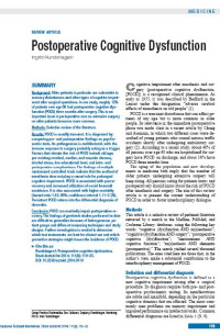 Image of Postoperative Cognitive Dysfunction