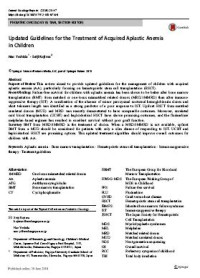 Image of Updated Guidelines for the Treatment of Acquired Aplastic Anemia in Children