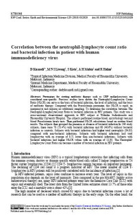 Image of Correlation between the neutrophil-lymphocyte count ratio and bacterial infection in patient with human immunodeficiency virus