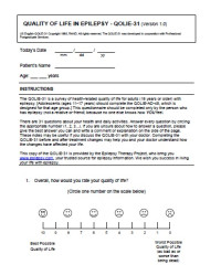 Image of QUALITY OF LIFE IN EPILEPSY - QOLIE-31 (Version 1.0)