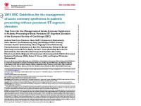 Image of 2015 ESC Guidelines for the management of acute coronary syndromes in patients presenting without persistent ST-segment elevation