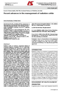 Image of Recent advances in the management of radiation colitis