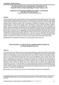 Image of Karakteristik Pasien Limfadenitis Tuberkulosis di Rumah Sakit Al-Islam Bandung Periode Tahun 2016
