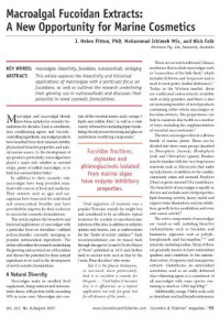 Image of Macroalgal Fucoidan extracts: a new opportunity for marine cosmetics