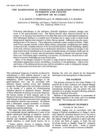 Image of THE RADIOLOGICAL FINDINGS IN RADIATION-INDUCED ENTERITIS AND COLITIS A REVIEW OF 30 CASES