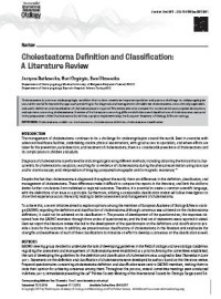 Image of Cholesteatoma Definition and Classification: A Literature Review
