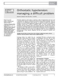 Image of Orthostatic hypotension: managing a difficult problem