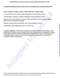 Image of ANTIBIOTIC HYPERSENSITIVITY REACTIONS AND APPROACHES TO DESENSITIZATION
