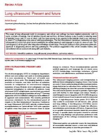 Image of Lung ultrasound: Present and future