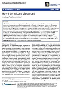 Image of How I do it: Lung ultrasound