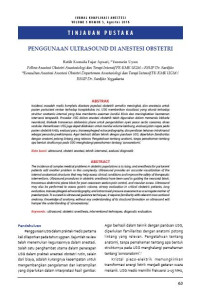 Image of Penggunaaan ultrasound di anestesi obstetri