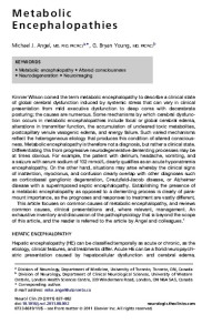 Image of Metabolic Encephalopathies