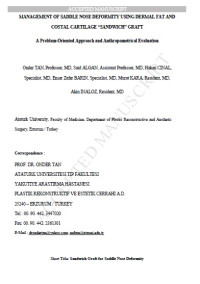 Image of MANAGEMENT OF SADDLE NOSE DEFORMITY USING DERMAL FAT AND COSTAL CARTILAGE “SANDWICH” GRAFT