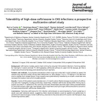 Image of Tolerability of high-dose ceftriaxone in CNS infections: a prospective multicentre cohort study