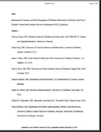 Image of International Consensus on Risk Management of Diabetic Ketoacidosis in Patients with Type 1 Diabetes Treated with Sodium-Glucose Cotransporter (SGLT) Inhibitors