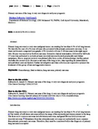 Image of Primary sarcoma of the lung: A very rare diagnosis and poor prognosis