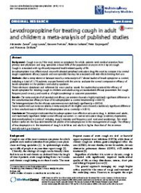 Image of Levodropropizine for treating cough in adult and children: a meta-analysis of published studies