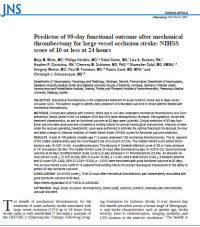 Image of Predictor of 90-day functional outcome after mechanical thrombectomy for large vessel occlusion stroke: NIHSS score of 10 or less at 24 hours