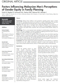 Image of Factors Influencing Malaysian Men’s Perceptions of Gender Equity in Family Planning