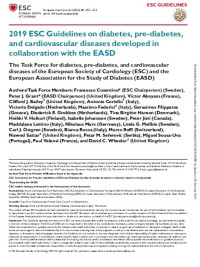 Image of 2019 ESC Guidelines on diabetes, pre-diabetes, and cardiovascular diseases developed in collaboration with the EASD