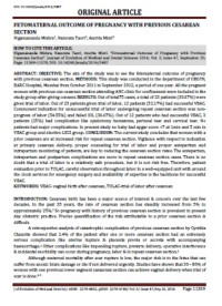 Image of FETOMATERNAL OUTCOME OF PREGNANCY WITH PREVIOUS CESAREAN SECTION