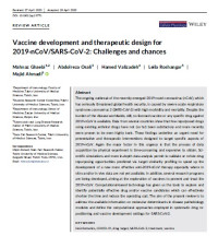 Image of Vaccine development and therapeutic design for 2019‐nCoV/SARS‐CoV‐2: Challenges and chances