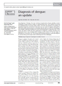 Image of Diagnosis of dengue: an update