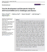 Image of Vaccine development and therapeutic design for 2019‐nCoV/SARS‐CoV‐2: Challenges and chances