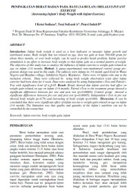 Image of PENINGKATAN BERAT BADAN PADA BAYI (3-6 BULAN) MELALUI INFANT EXERCISE