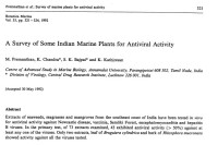 Image of A Survey of Some Indian Marine Plants for Antiviral Activity