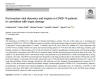 Image of Post-mortem viral dynamics and tropism in COVID-19 patients in correlation with organ damage