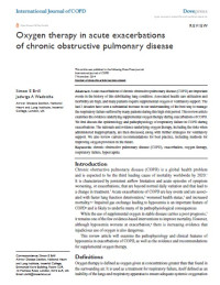 Image of Oxygen therapy in acute exacerbations of chronic obstructive pulmonary disease