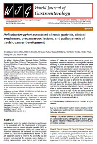 Image of Helicobacter pylori associated chronic gastritis, clinical syndromes, precancerous lesions, and pathogenesis of gastric cancer development