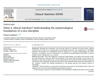 Image of What is clinical nutrition? Understanding the epistemological foundations of a new discipline