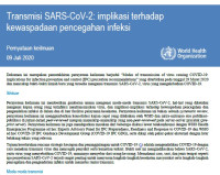 Image of Transmisi SARS-CoV-2: implikasi terhadap kewaspadaan pencegahan infeksi