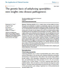 Image of The genetic basis of ankylosing spondylitis: new insights into disease pathogenesis