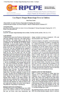 Image of Case Report: Dengue Hemorrhagic Fever in Children